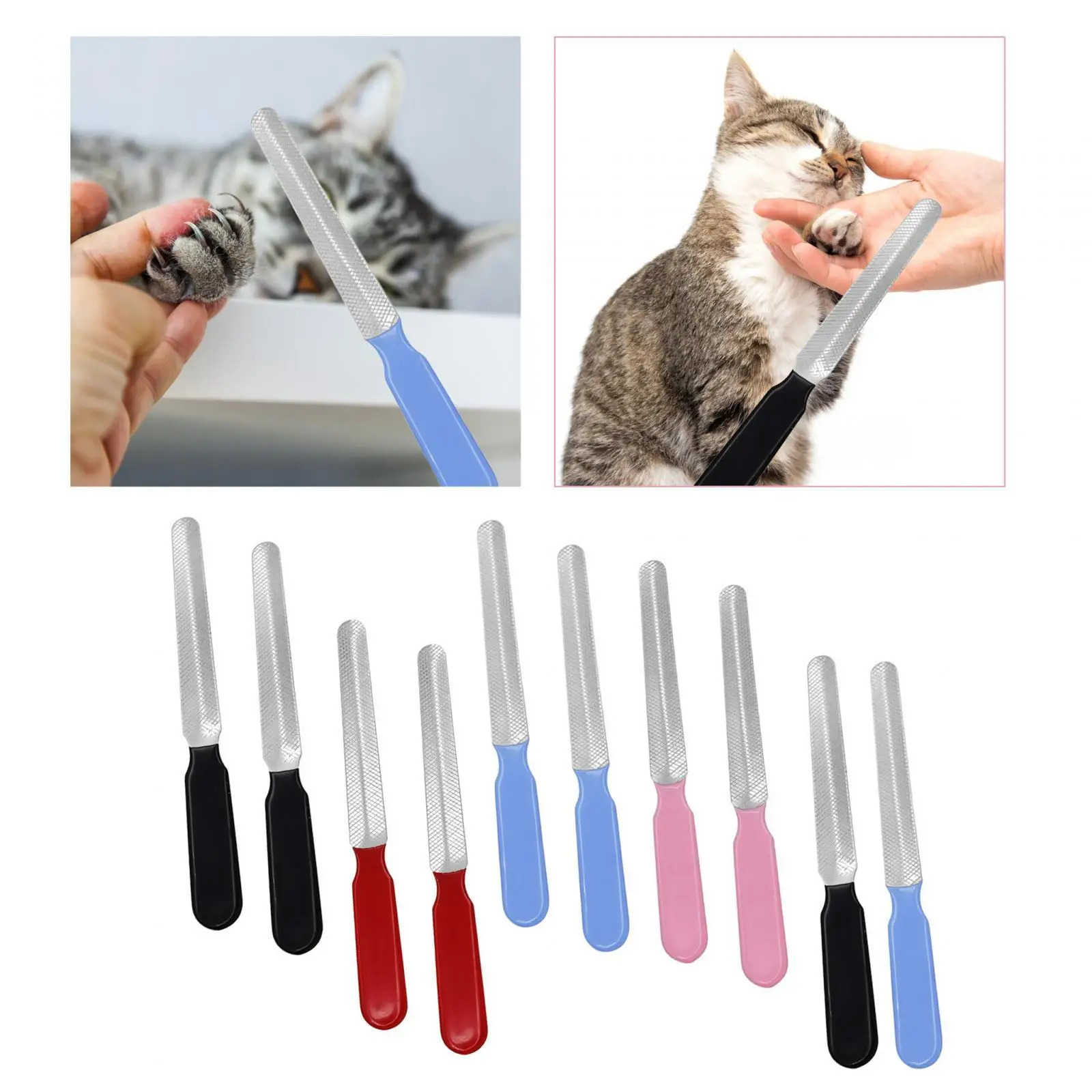 10Pcs Stainless Steel Pets Nail File Beauty Tool Animals Nail Polisher Manual Tool Nail Care Dog Nail Grinder for Medium Dogs