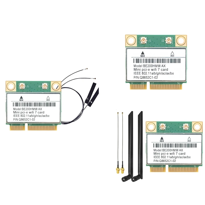 

Wi-Fi 7 PCI-E Wi-Fi карта BE200 BE200HMW 8774 Мбит/с 2,4G/5G/6Ghz для сетевого адаптера Bluetooth 5.4 802.11BE