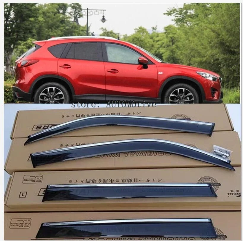 Car Door Window Rain Sun Guards Visor Weathershields Vent Trims For Mazda CX-5 cx5 2012 2013 2013 2014 2015 2016