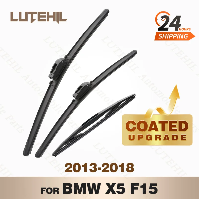 

LUTEHIL's Silicone Front & Rear Wiper Set For BMW X5 F15 2013 - 2018 2014 2015 2016 coated windshield wiper blade 24"+20"+12"