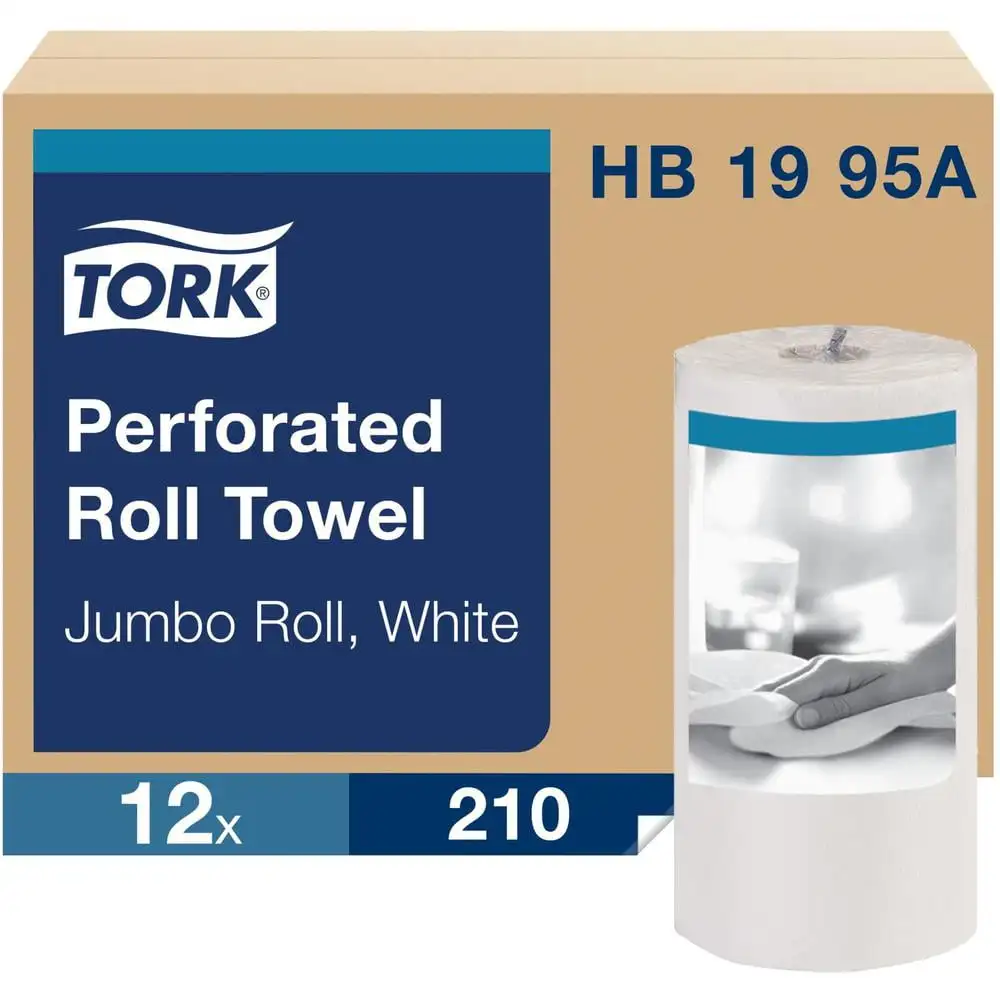 

Universal Perforated Kitchen Towel Roll, 2-Ply, 11 x 9, White, 210 Sheets/Roll,12RL/CT -TRKHB1995A
