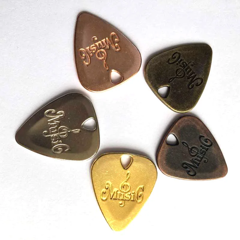 1pcs Metal Stainless Steel Guitar Picks Encyst Thickness Bass Electric Guitar Ballad Acoustic Guitar Ukulele Pendant Pick