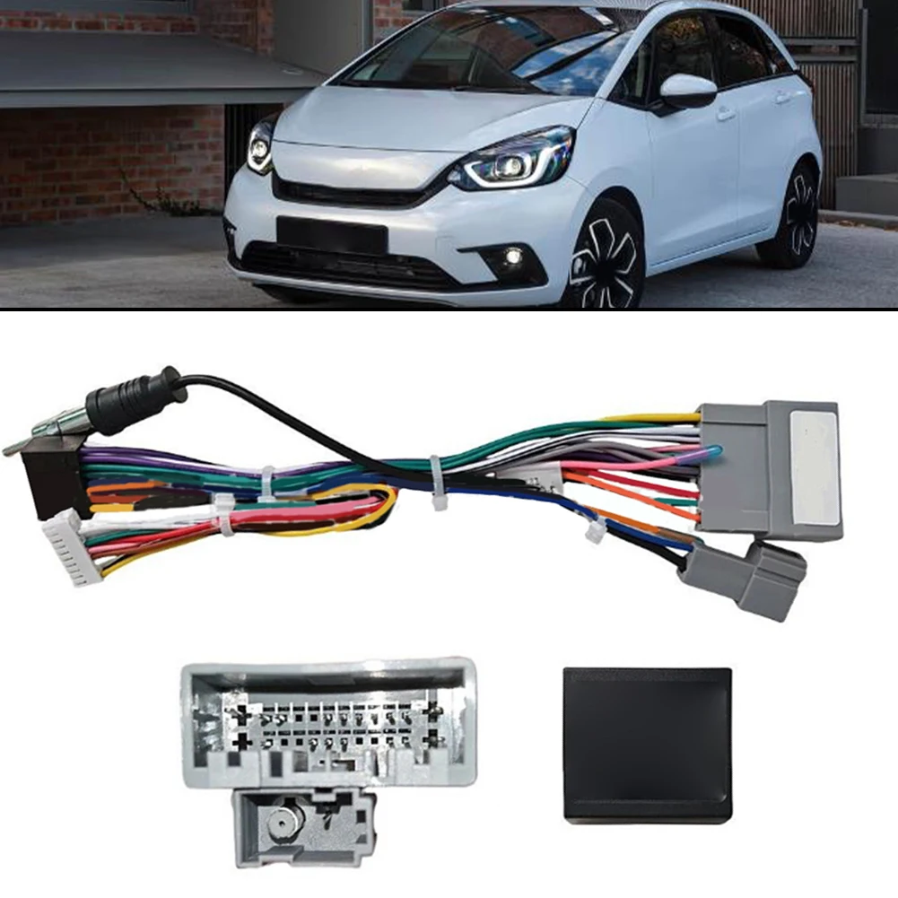 

16-контактный кабель питания CANBUS для Honda Fit 2021, адаптер для подключения Android-магнитолы, установка Plug-and-Play.