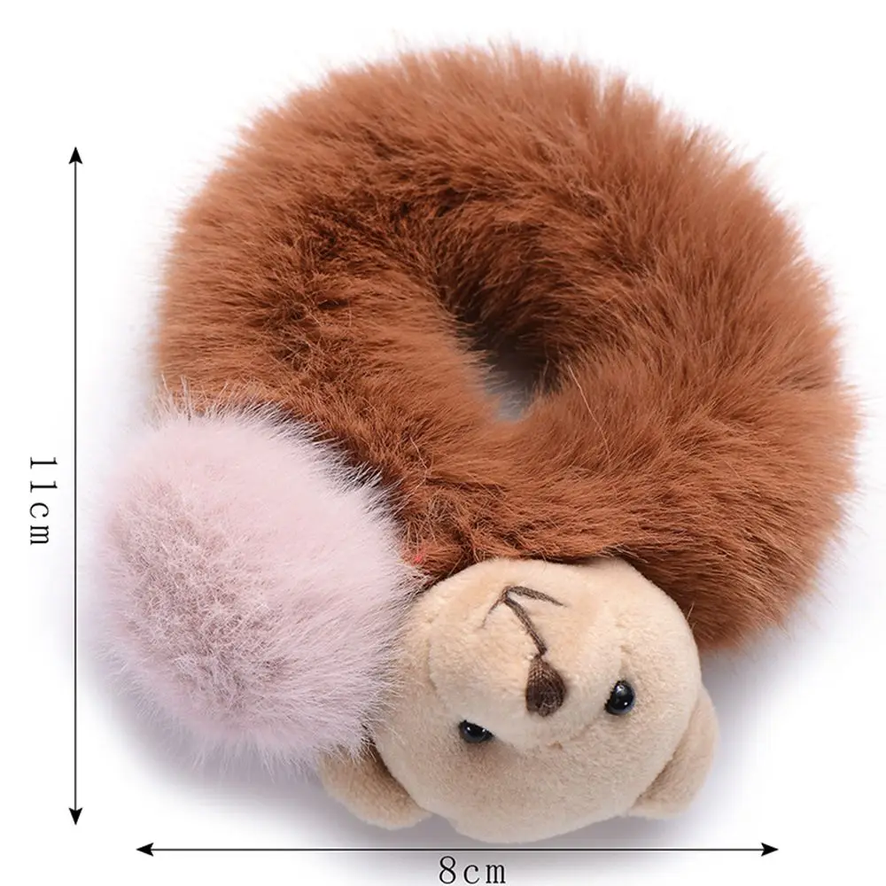 أزياء الفتيات Scrunchie جميل الدب مطاطا الشعر حبل الأربطة المطاطية إكسسوارات الشعر حامل ذيل حصان #6