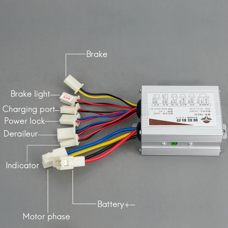 Controller spazzolato motore bici elettrica 24V/36V/48V 250W/350W/500W/800W DC Controller elettrico E-scooter parte accessori Ebike