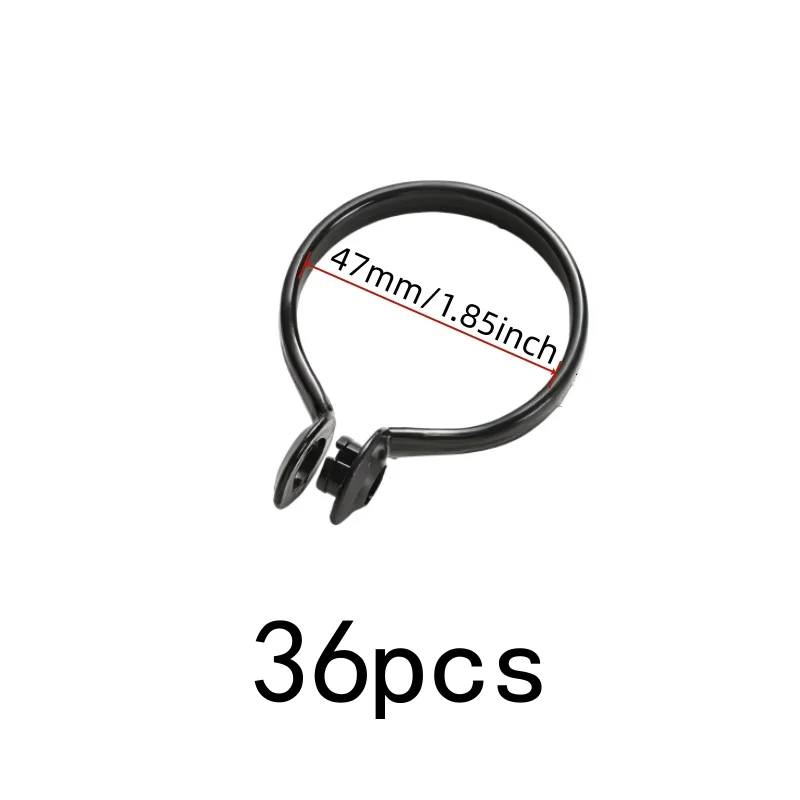 36 pcs 47mm No-Rod Removal Curtain Clips Smooth Plastic, designed for Living Room Drapery, No Rod Removal Needed, Black