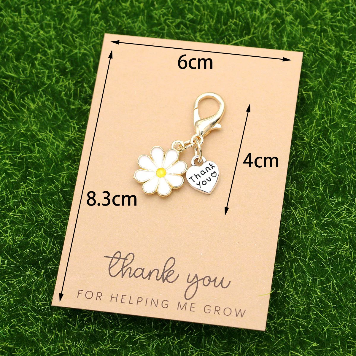 5pcs Elegant Charm Heart & Flower Keychains Inspirational Cards Daisy Tulip Hydrangea Cherry Blossom Birthdays Weddings Festive - AliExpress 36 - Image 4