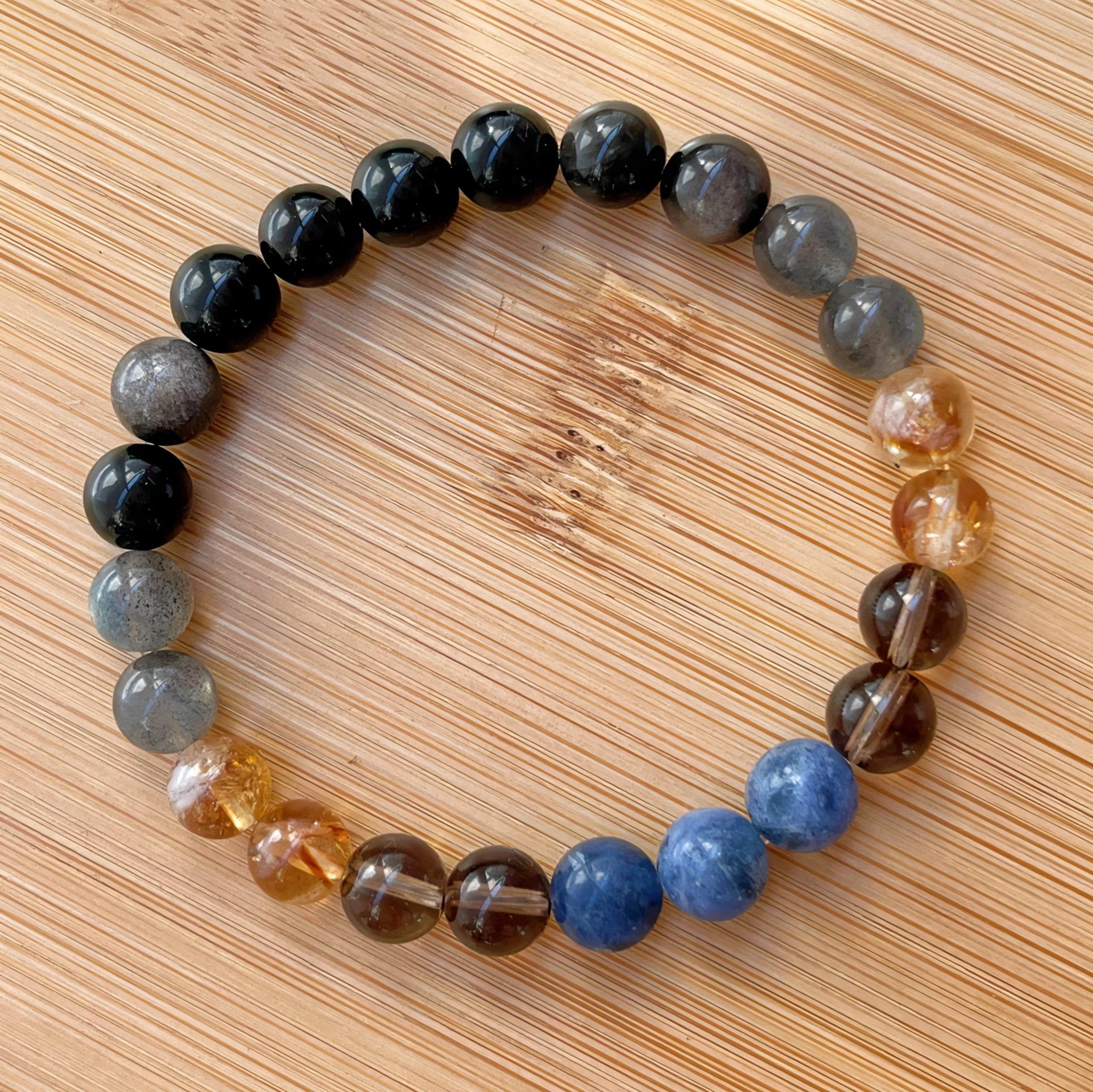 

8mm AAA Labradorite Bracelet Citrine Beaded Jewelry Natural Obsidian Stone Jewellery Smoky Quartz Beads Sodalite Women Men