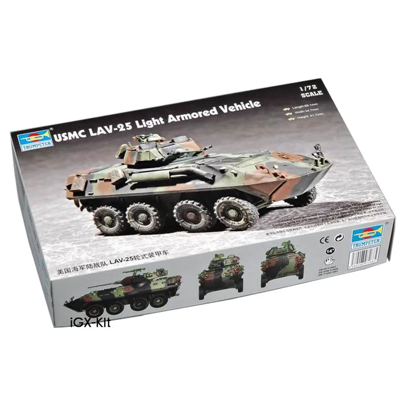 

Trumpeter 07268 1/72 USMC LAV-25 LIGHT ARMORED VEHICLE Military Display Toy Plastic Assembly Building Model Kit