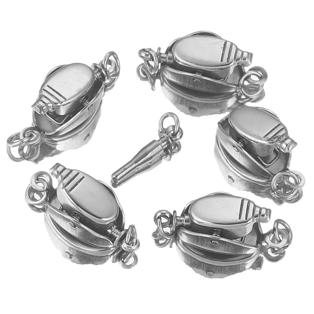 Nuovi 2set di connettori con chiusura a pressione Chic in acciaio inossidabile parti per elementi di fissaggio collana con bracciale chiusure grosse
