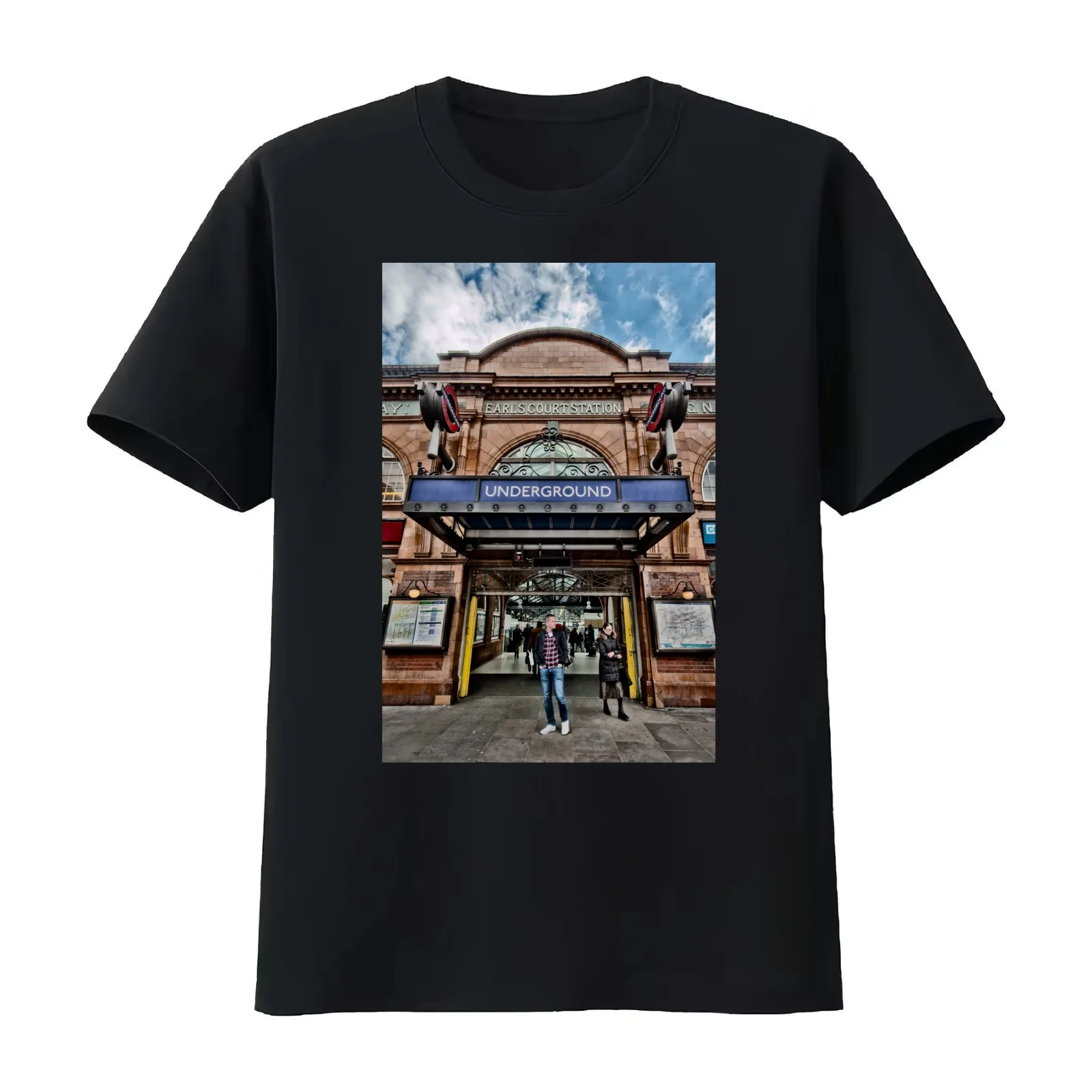 Earl's Court Tube Station T-Shirt Summer Casual Cotton Tee Oversized Streetwear Tops Vintage Graphic Print Unisex Men Women
