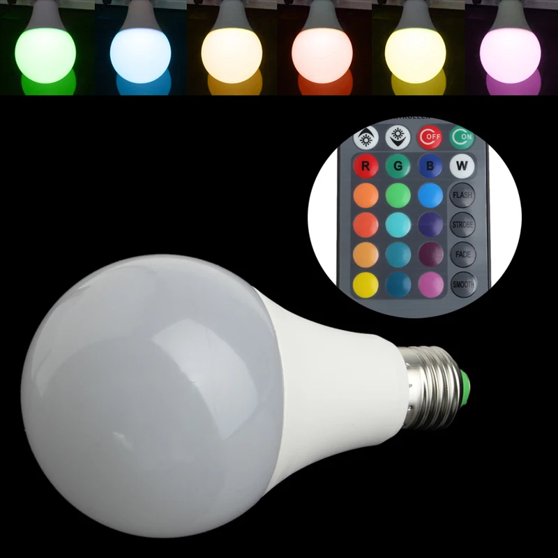 

RGB LED Light Bulbs with Remote Control 20W E27 LED Bulbs Dimmable ABS Material