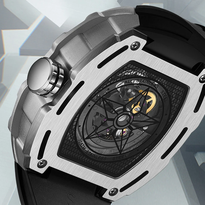 2023 New Automatic Mechanical Watches Mens Luxury Brand Mark Fairwhale Fashion Sports Waterproof Tonneau Mille Wristwatch Mans