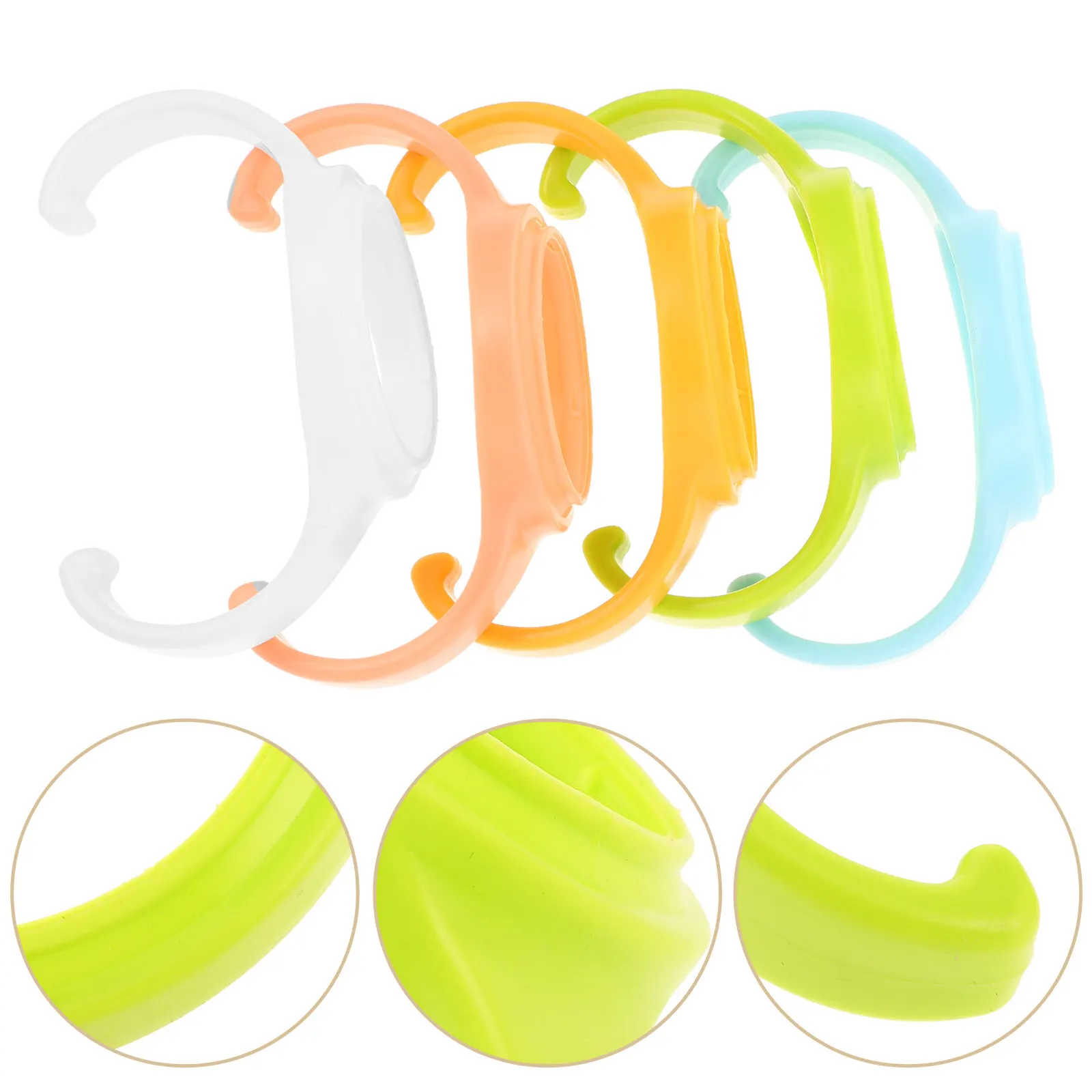 

5Pcs Universal Baby Bottle Handles for Wide Neck Bottles Ergonomic Plastic Non-Slip Grip Accessories Easy Clean Safe for Infant
