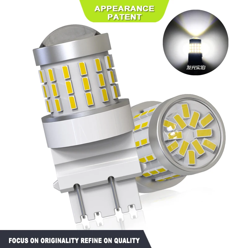 

Jiachi 100pcs 3157 Led Reverse Light Bulbs 12-24V Red Amber White 3014 54Chip Backup Parking Lamps for 7443 1156 1157 Led Bulbs