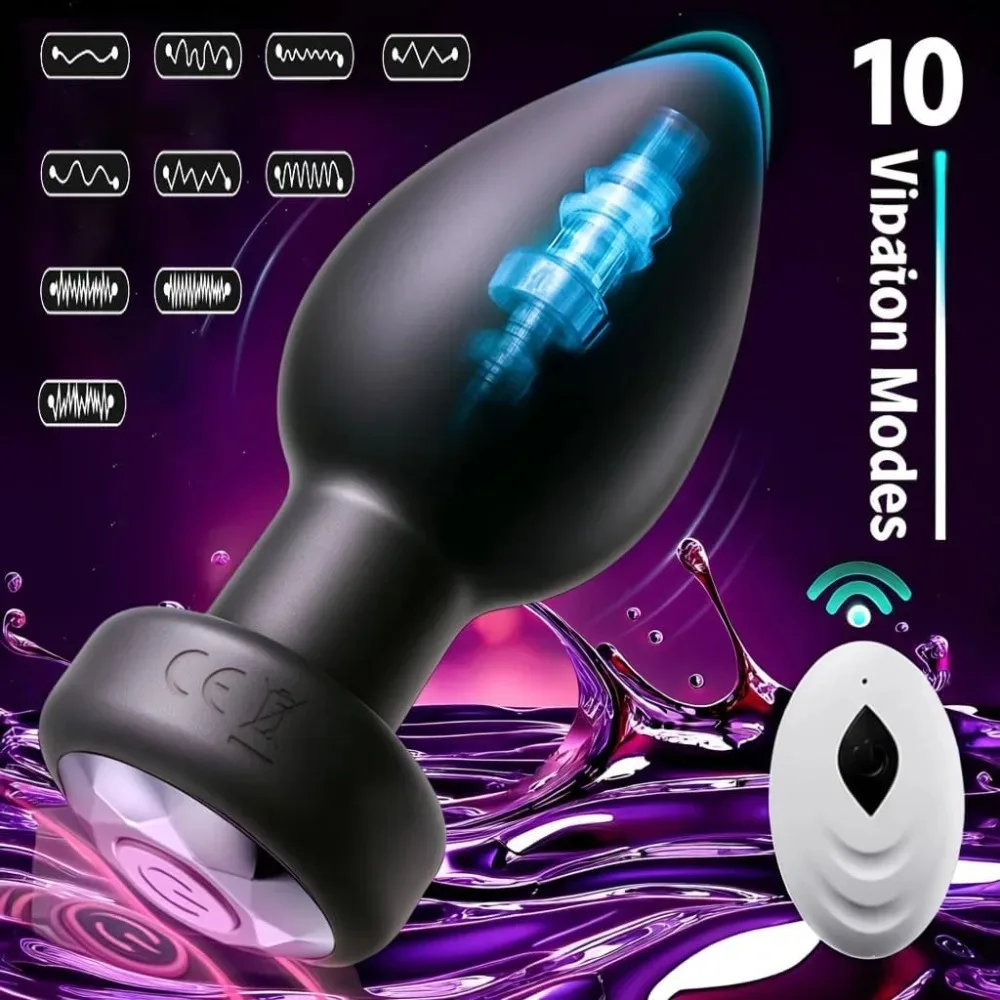 10 Speeds Anal Plug Vibrator Remote Control Men Prostate Massager Female Masturbator Adult Sex Toys for Women Men Gay Anal Plug