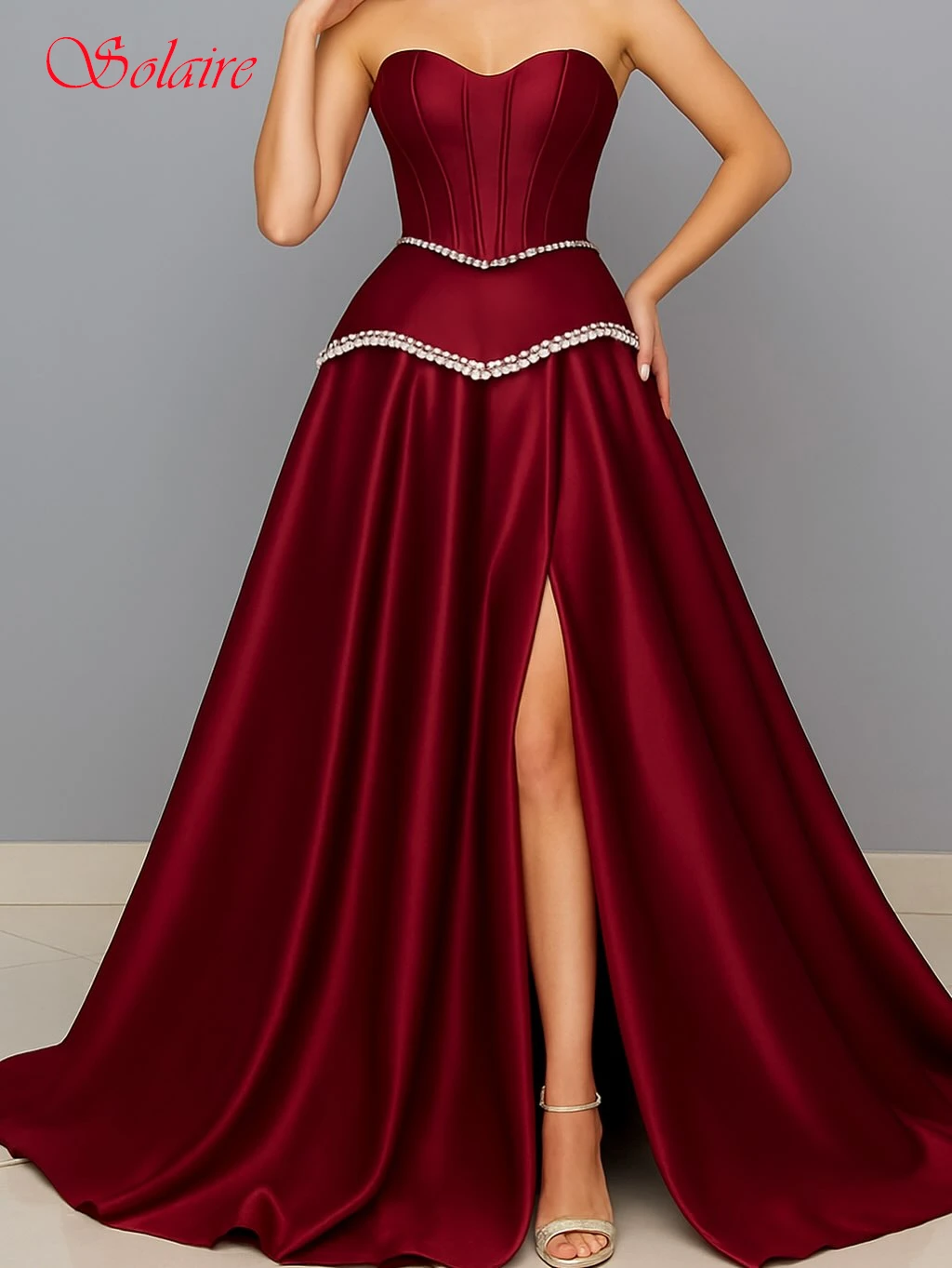 Abito da sera formale elegante senza spalline a-line personalizzato Abiti da festa con temperamento alla moda Abito da ballo delicato di alta qualità