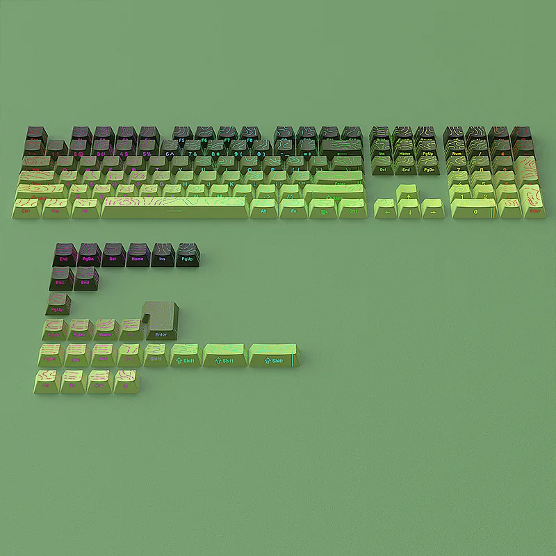 2025 Personalizzato Matcha Contour 4.0 Copritasti Altezza originale 130-135 tasti Copritasti sfumati bicolore Piccolo set completo Cracked Luminoso