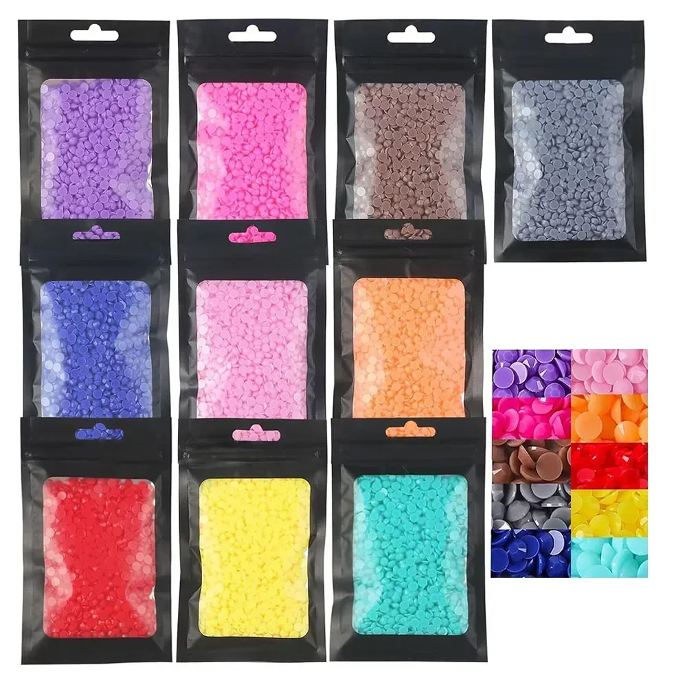 3 4 5mm Candy Color Resin Non-Hot Fix Rhinestones For DIY Cups Clothing Shoes Decorative Flatback Rhinestones Accessories