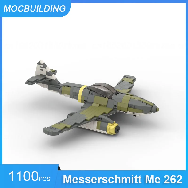 MOC Building Blocks Messerschmitt Me 262 Fighter Aircraft Bomber Model Military Transportation Educational Toys Gifts 1100PCS