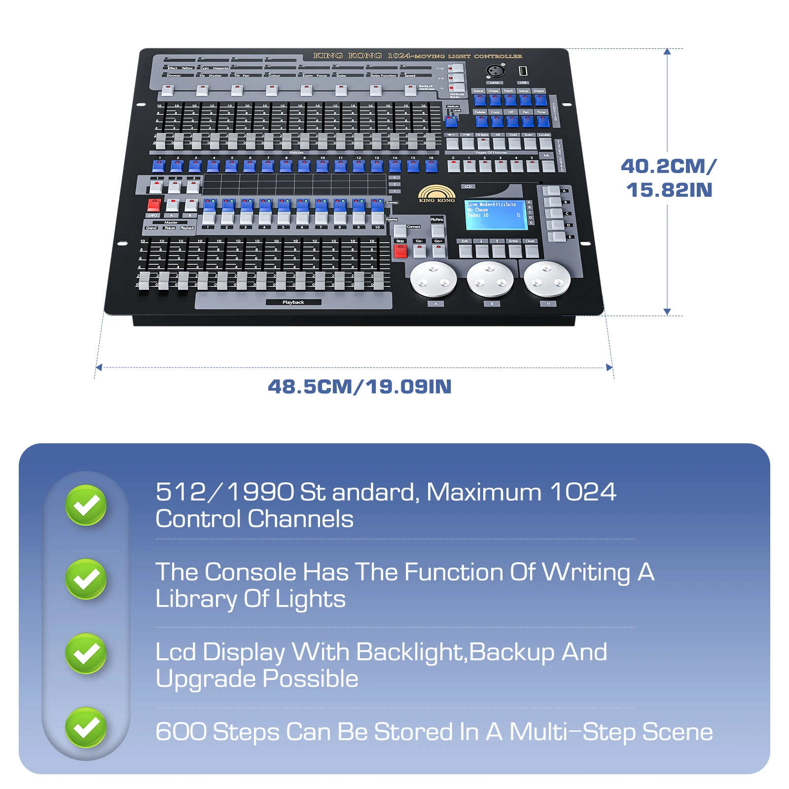 Fieryzeal DMX 512 Stage Light Controller Controller DMX a 1024 canali per LED Par Light Moving Head Light Console attrezzatura DJ