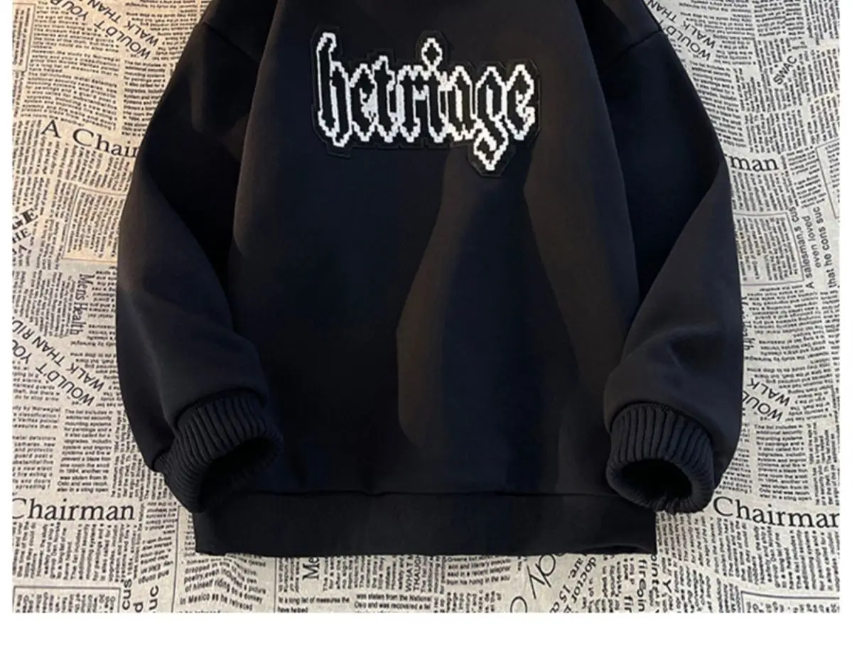 الياقة المدورة سترة الرجال الخريف والشتاء الصوف سميكة العلامة التجارية العصرية المتخصصة فضفاضة الراقية الشعور الدافئة داخل مع الملابس