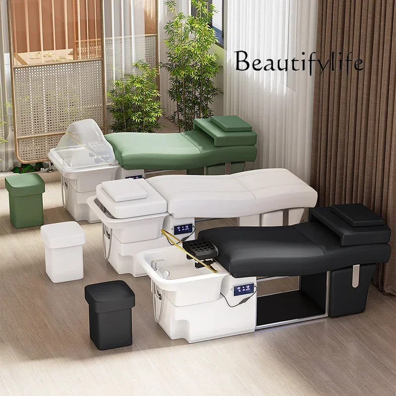

Ceramic basin Thai hair treatment shampoo bed Water circulation fumigation Beauty salon special head treatment bed Massage bed