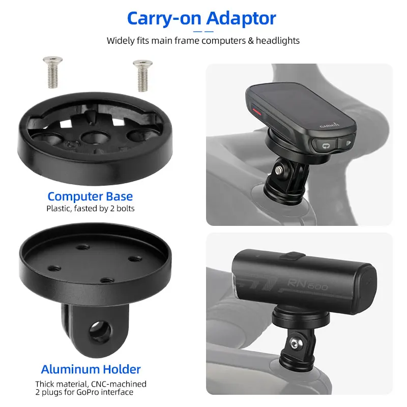 Deemount شوكة دراجة الجذعية غطاء علوي الكمبيوتر العلوي تمديد حامل ل Gopro كاميرا رياضية DJI Insta 360 قوس الملحقات