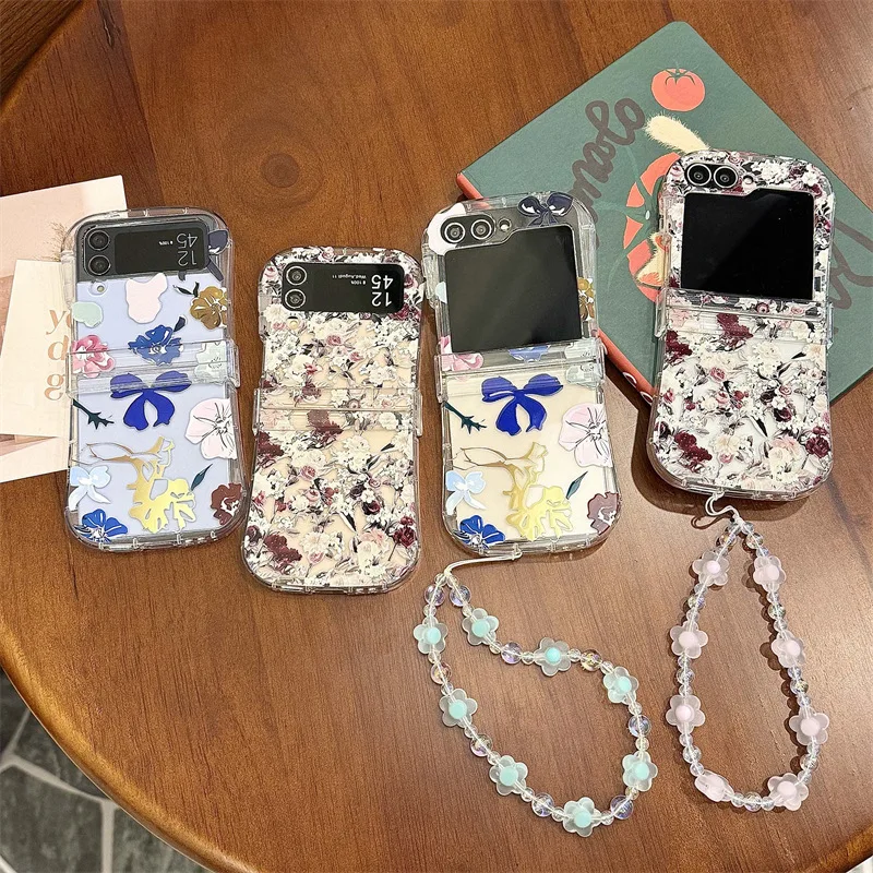 

Colorful Flower Bow for Samsung Galaxy Z Flip 7 6 5 4 Protective Back Cover for ZFlip5 ZFlip6 ZFlip7 Case Shell