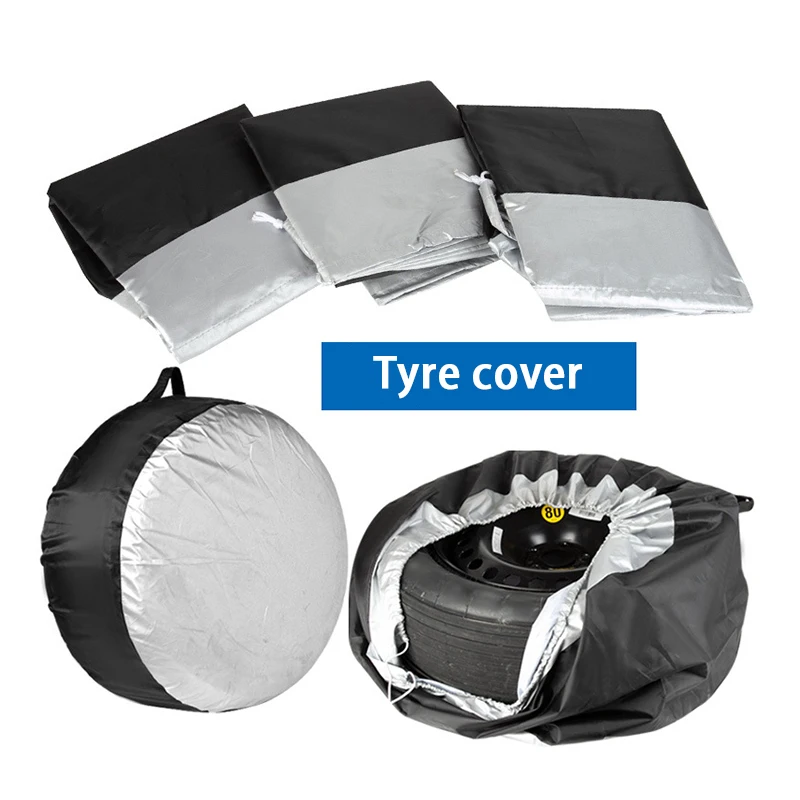 1PC 65*37cm/80*47cm Tire Cover Case Car Spare Tire Cover Storage Bags Carry Tote Polyester Tire For Cars Wheel Covers