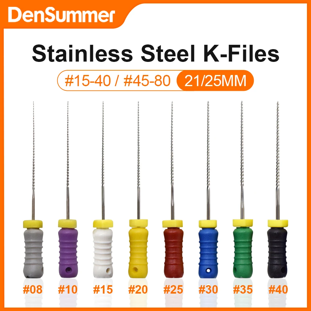 5Boxs Dental Instrument Tool K files Endodontic Stainless Steel K Files Canal Handuse Files Used For Root Cleaning Dentistry