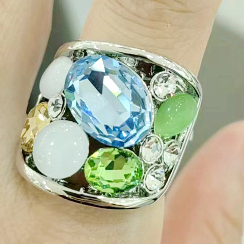 Fashion Stainless Steel Rings for Women Colorful Ring Gold Plated Wedding Couple Rings Jewelry Vintage Accessories