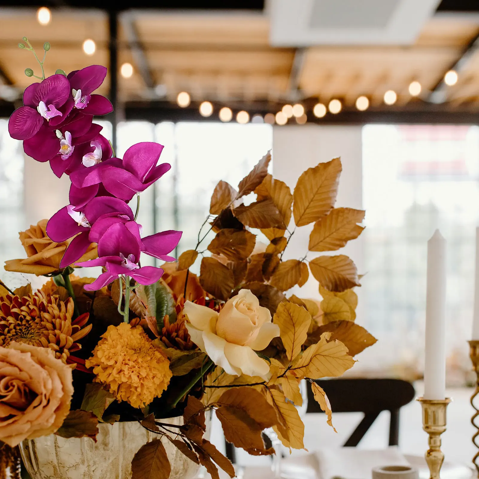 

Simulation Orchid Flowers Purple Non-Scented Lifelike Blooms for Wedding Bouquet Centerpiece Simulation Orchid