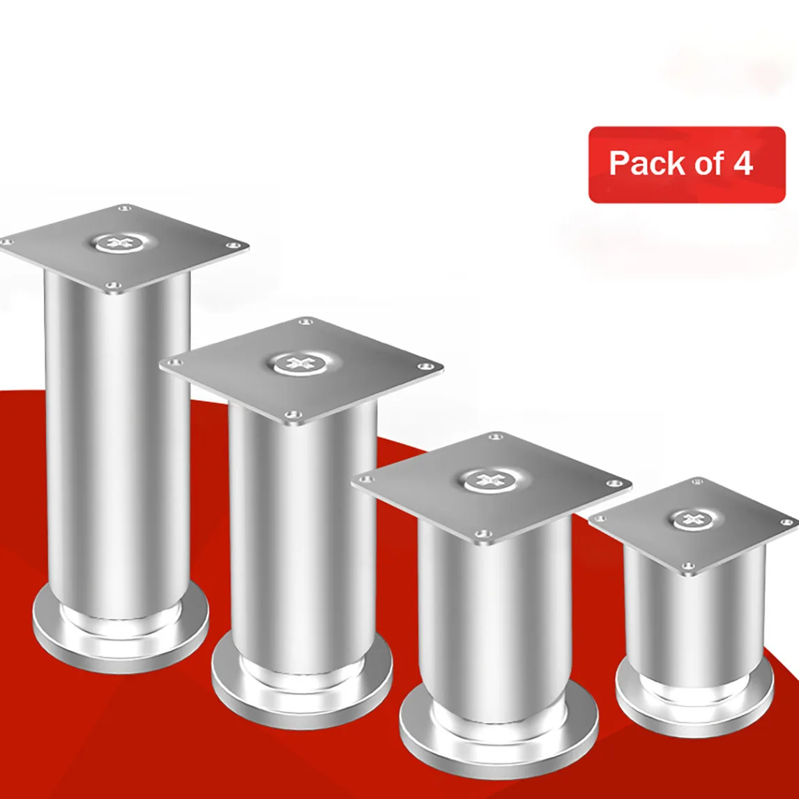 4pcs Adjustable Support Segs, Sofa Legs, Coffee Table Legs, Stainless Steel Furniture Legs