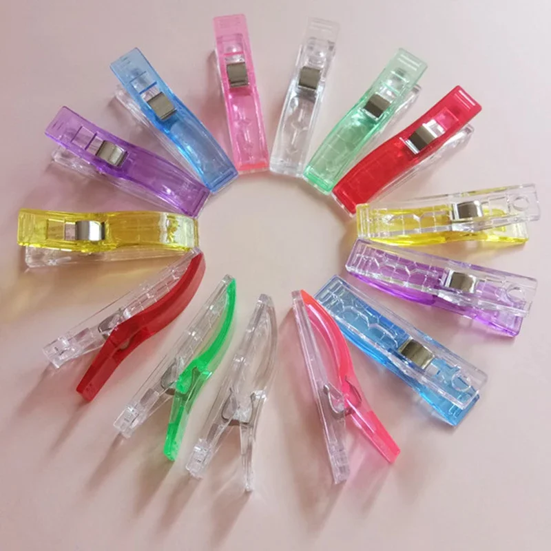 5Pcs/10Pcs Colorful Sewing Clip Fabric Clips Large Binding Paper Clips Plastic Handmade DIY Crafts Clothing Clamps Sewing Tools