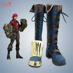 Chaussures de Cosplay en Cuir PU du Jeu LOL Arcane VI, Bottes de Carnaval d'Halloween, Accessoires sur Mesure