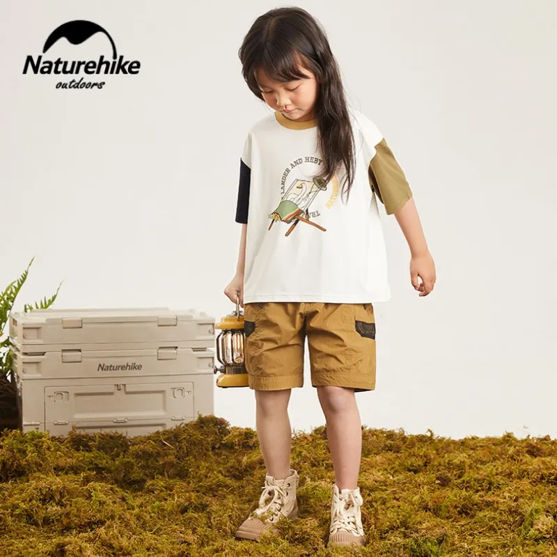 Naturehike Spring Summer Children Prints Short Sleeve Outdoor Comfortable Casual Breathable T-Shirt Camping Moisture Wicking Top