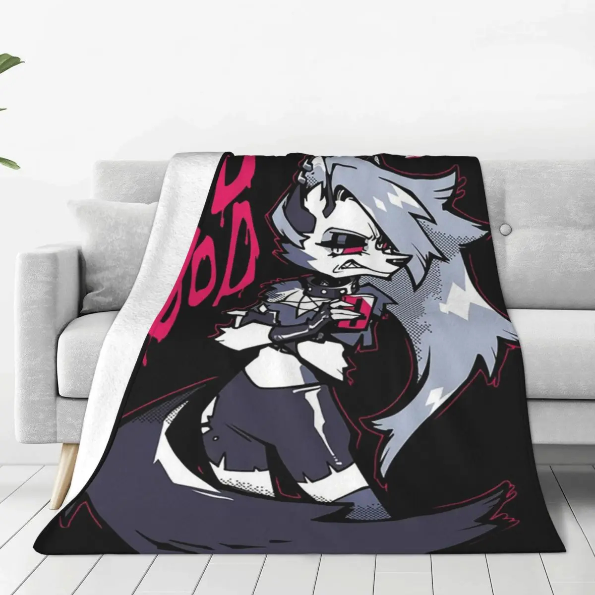 Loona Collage Helluva Boss Anime Blanket Flannel Breathable Throw Blankets Sofa For Home Bedroom Travel Throws Bedspread Quilt