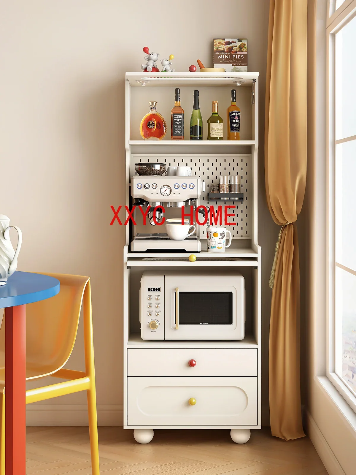 Cream Style High Sideboard Modern Minimalist Storage Multifunctional