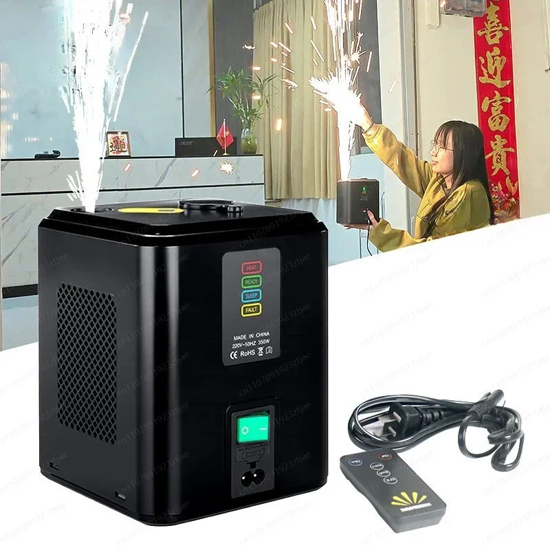 350W Mini Cold Spark Machine with Remote, 2-3m Spray Height Cold Firework Effect for Wedding Party