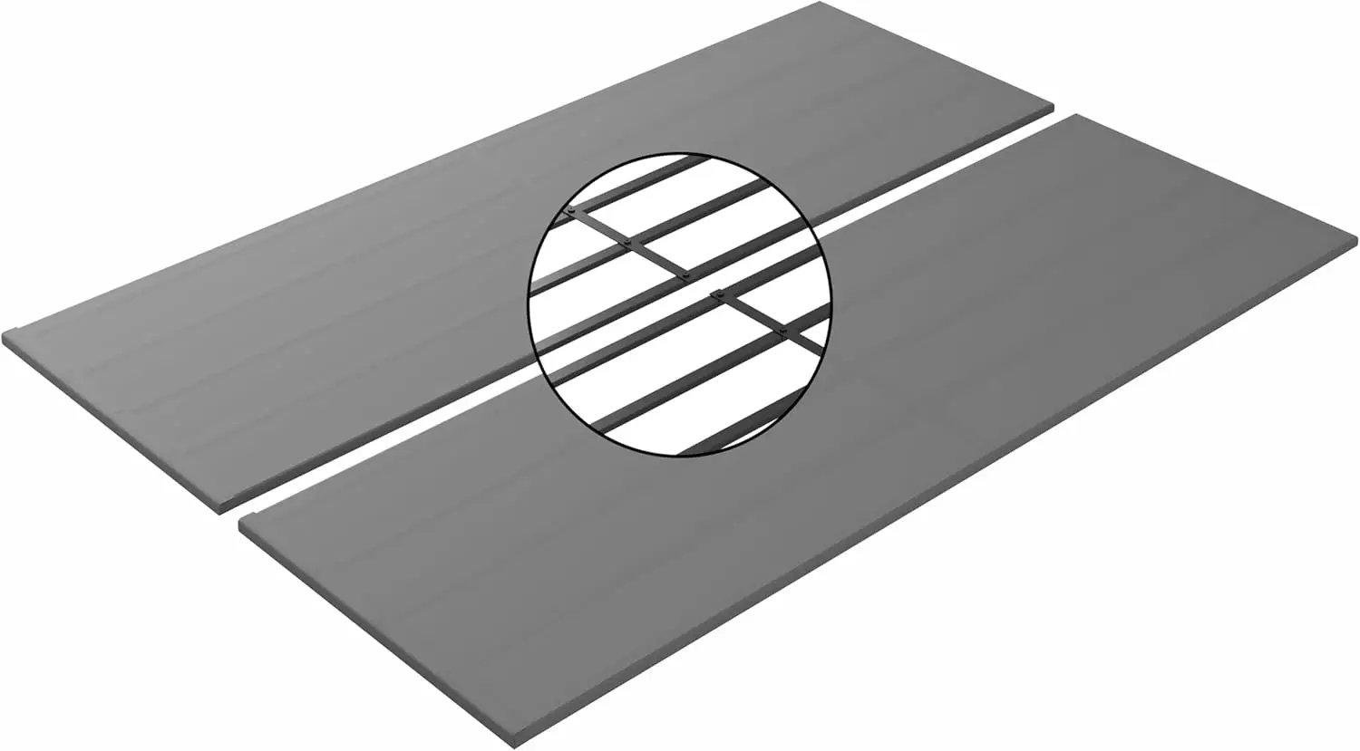 

Full Size Metal Bed Slat Compact Fabric Covered Vertical Mattr Support Bunkie Board,Box Spring Replacement,Grey