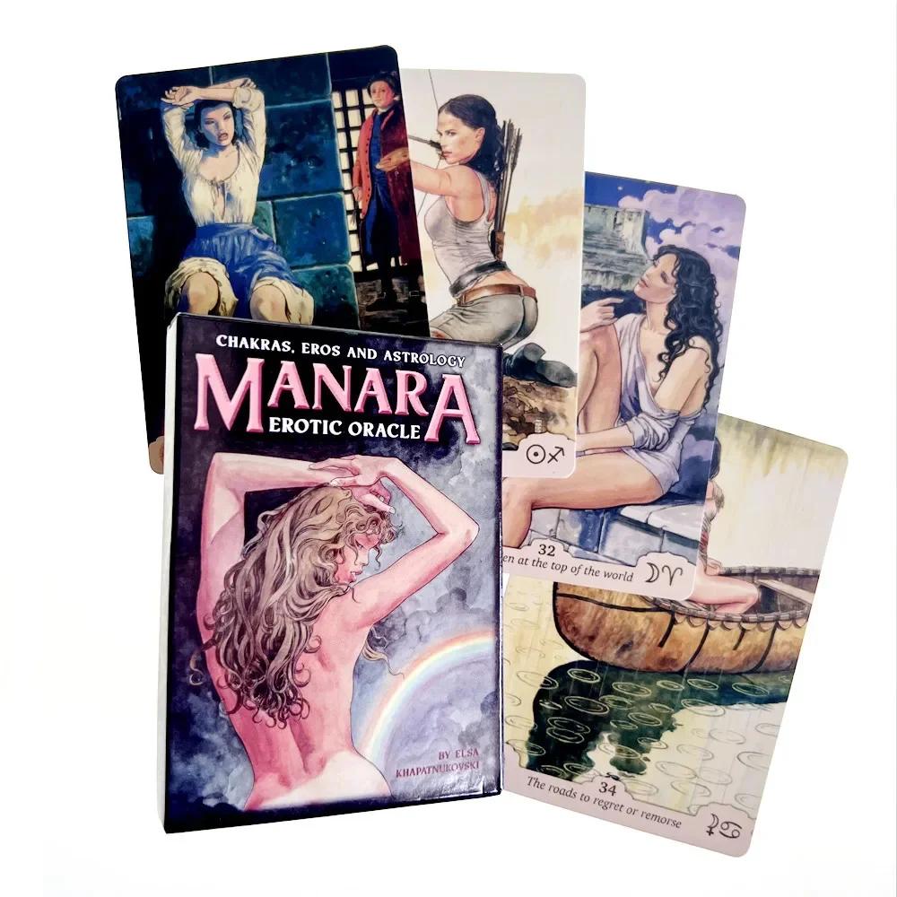 Chakras Eros และโหราศาสตร์ Manara เร้าอารมณ์ Oracle การ์ด 35 Tarot ภาษาอังกฤษ Divination ไพ่ทาโรต์ครอบครัว Party Board เกม