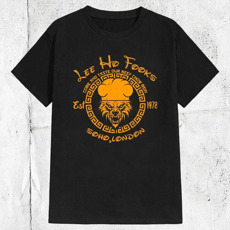 Lee Ho Fook's Werewolves London Warren Zevon Chinese Restaurant T-shirt ,Graphic Short Sleeve Crew Neck Cotton T-Shirt