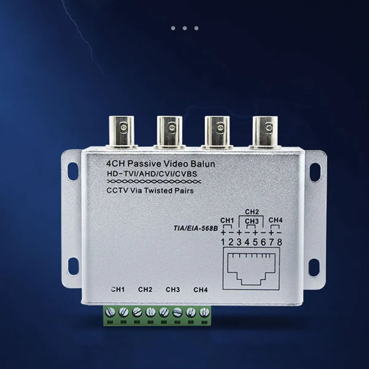 RISE - Balun de Video Pasivo para Cámaras TVI CVI AHD CCTV a través de Pares Trenzados UTP, Transceptor de Video Balun de 8 Canales BNC a UTP RJ45 (8CH)