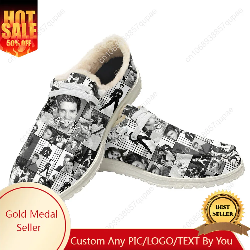 Elvis Aaron Presley Scarpe casual piatte in peluche Il re Hillbilly Cat Sneakers da esterno Primavera Estate Autunno Inverno Scarpe personalizzate