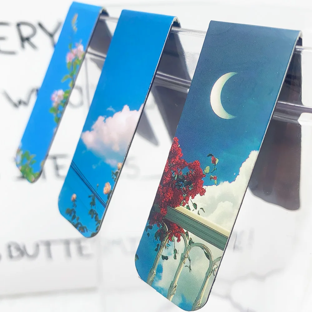 5pcs Heaven Cloud Magnetic Bookmark Reading Pages Books Tagging School Stationary Supplies DIY Aesthetic Bookmark For Students