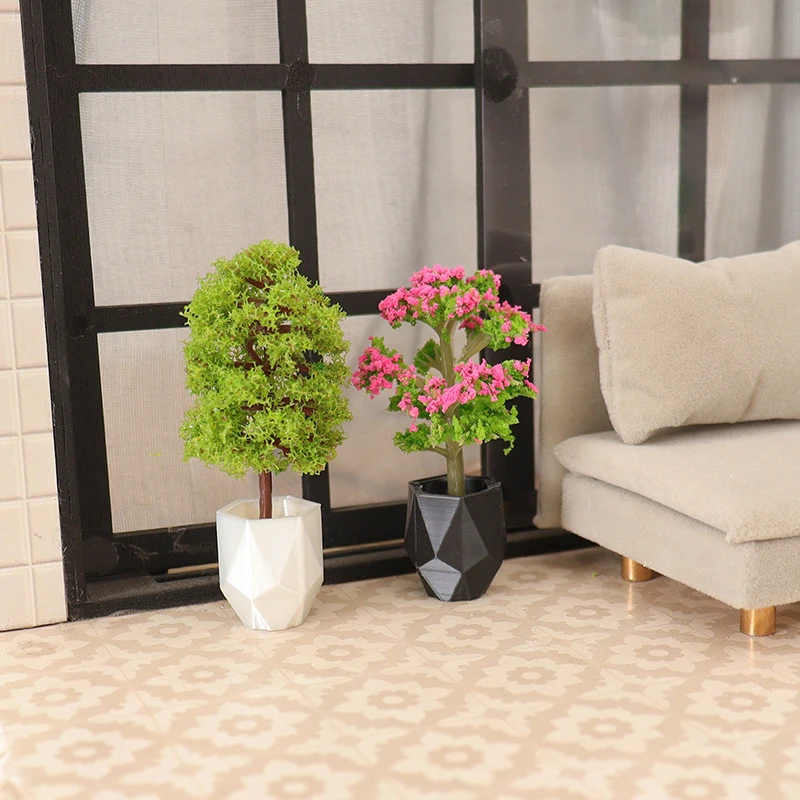 Plante de Simulation pour maison de poupée, modèle en pot, Mini décoration de maison, Micro jardin, ornements de paysage, 1/12