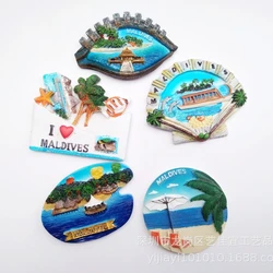 3d Magnet Fridge Maldives Seaview Island Tourism Souvenir Resin Refrigerator Magnets Kitchen Accessories Decoration Home