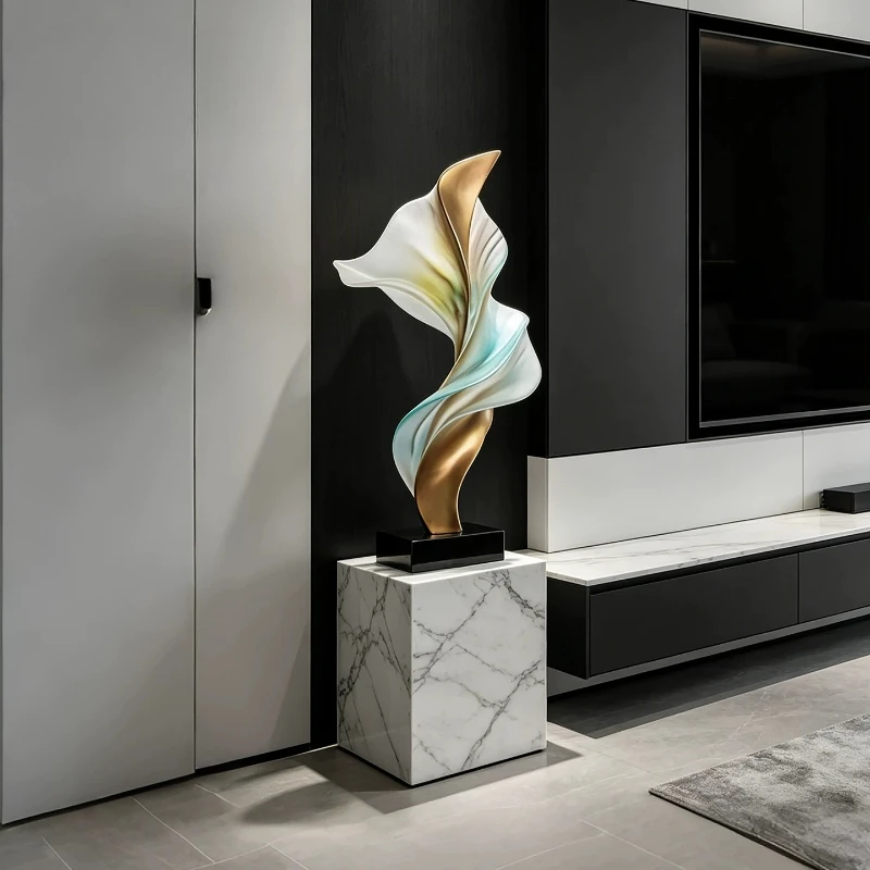 Luxury Modern Interior Decor Resin Sculpture Home Hotel Model Room Entrance Staircase Corner High-end Soft Decoration Artwork