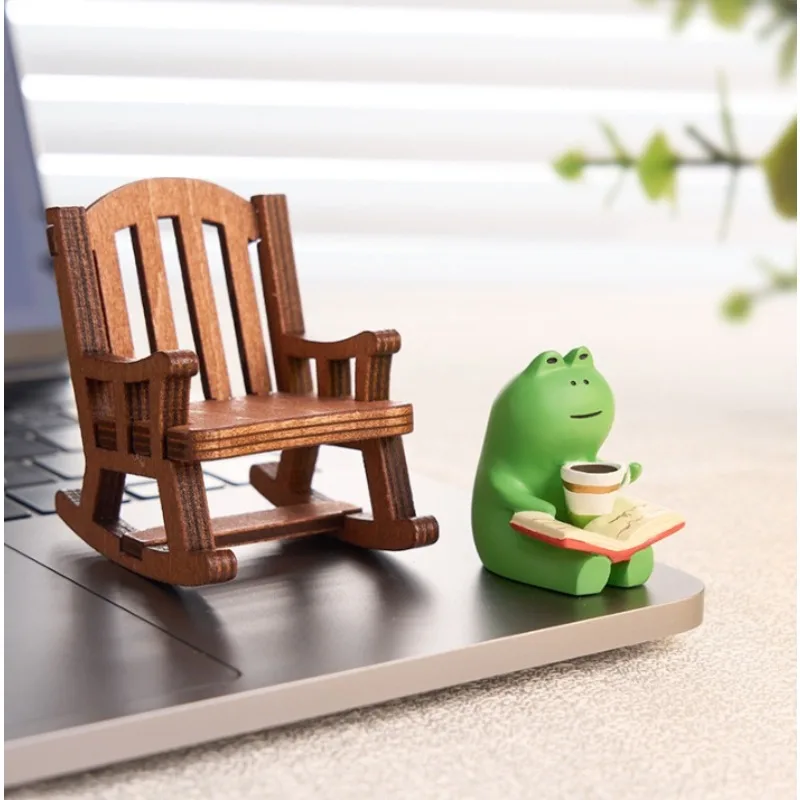 Frog Rocker Chair Cute Japanese Healing Small Decoration Office Desktop Decoration Car Center Control Decoration